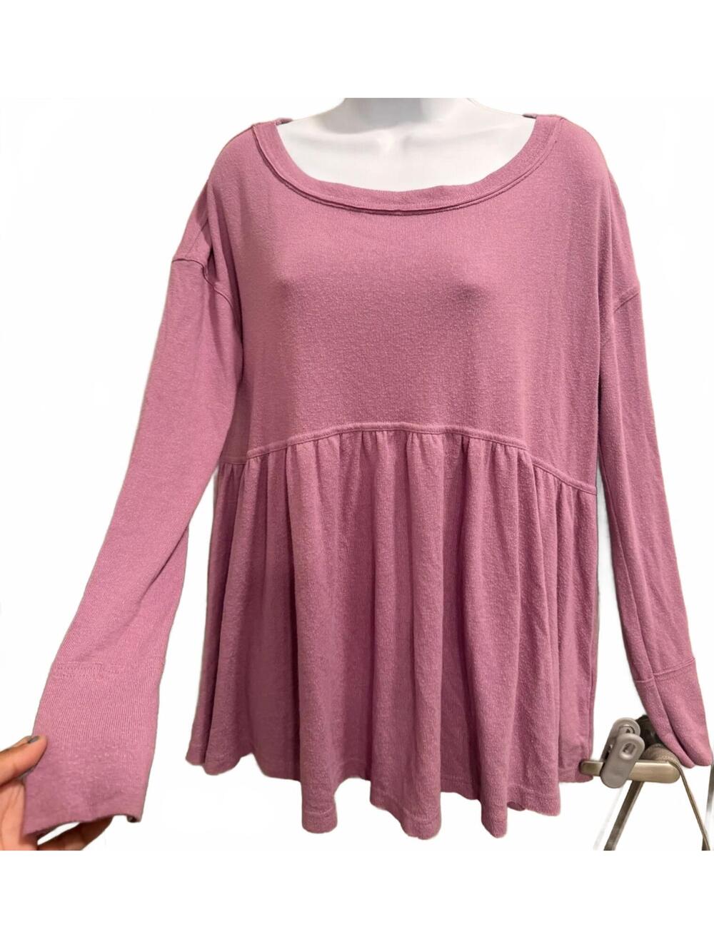 Dusty Rose Long Sleeve Babydoll Top